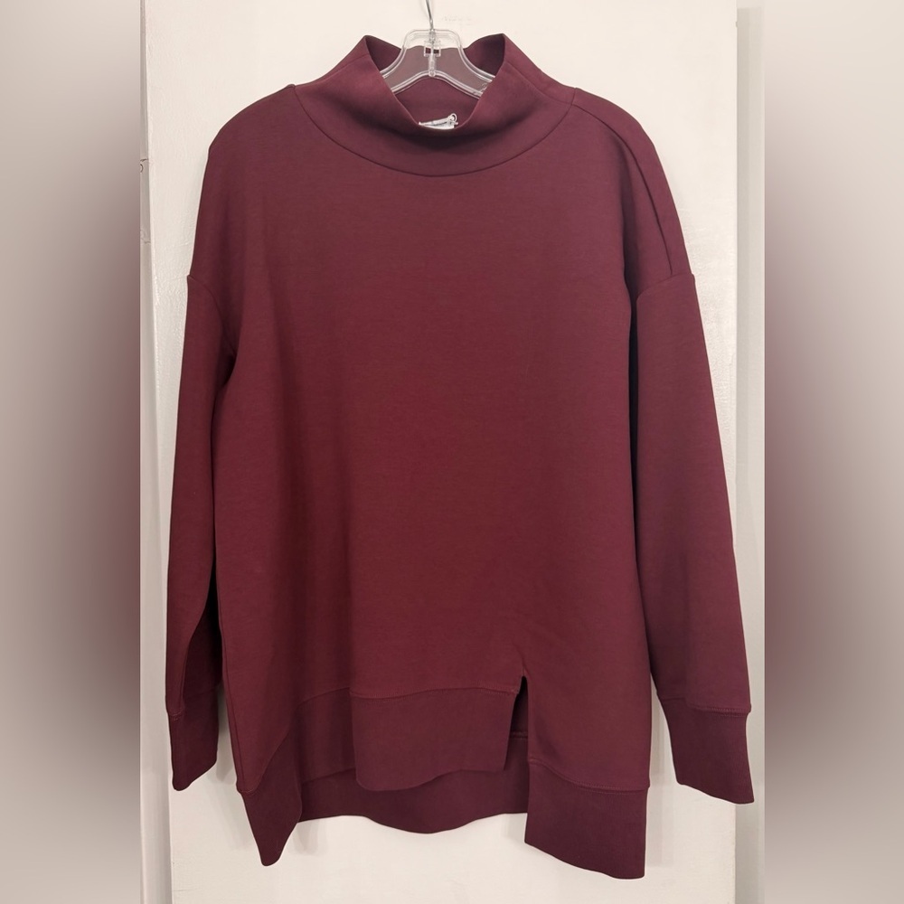 Wolford Oversized High Neck Burgundy Long Sleeve Sweater Size Small - Picture 2 of 7